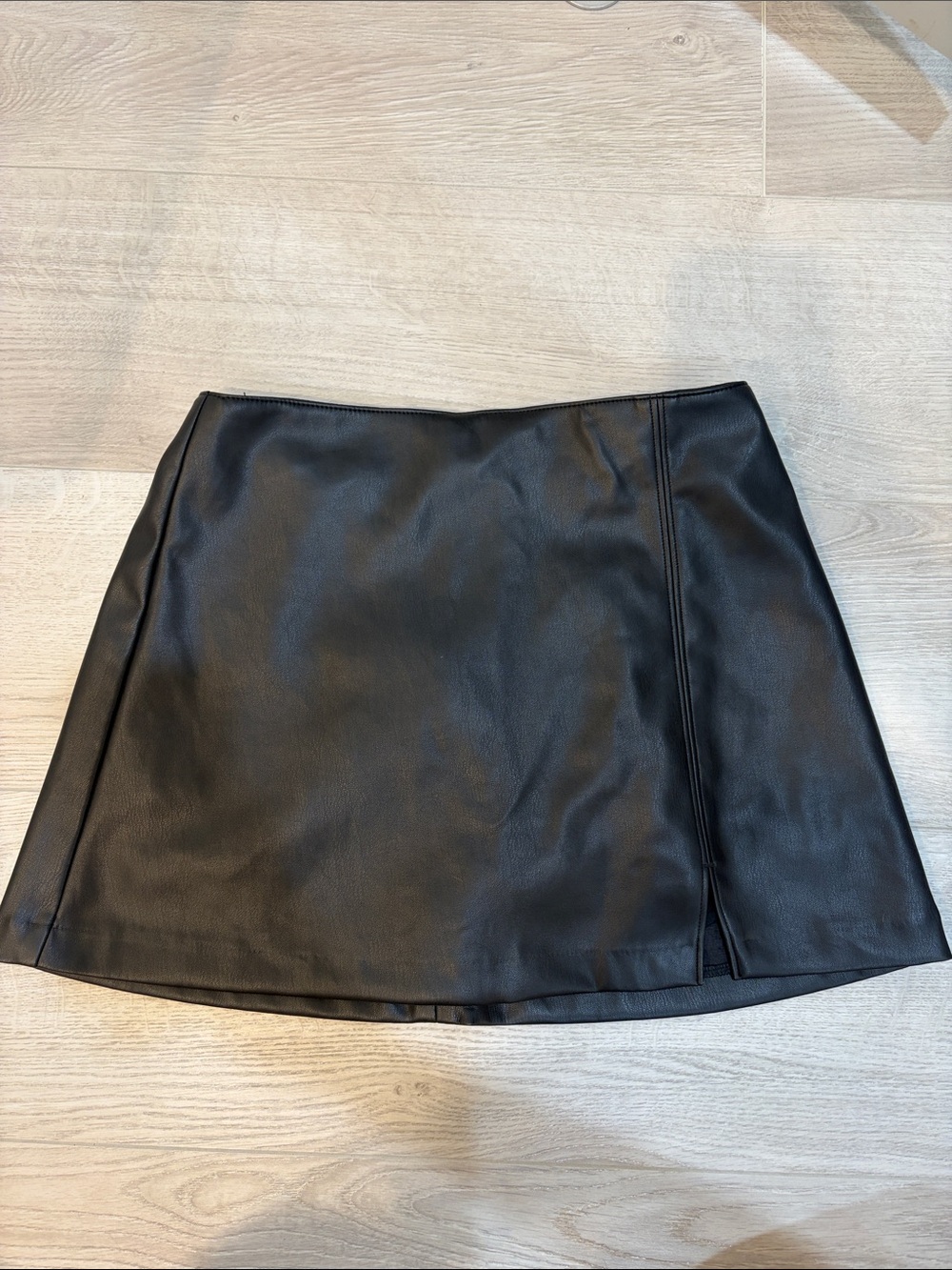 Hollister Black Faux Leather Mini Skirt